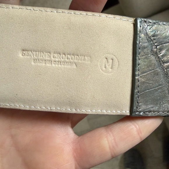 Nancy Gonzalez Real iridescent (gold silver blue green) Crocodile Belt